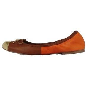 Sam Edelman Fairleigh Women’s Brown Orange Gold Cap Toe Ballet Flats SZ 6M